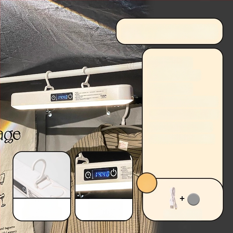 Naktinė lemputė šalia lovos su ABS gaubtu, balsinis valdymas, įmontuota baterija, įtampa iki 36V, CRI ≥95