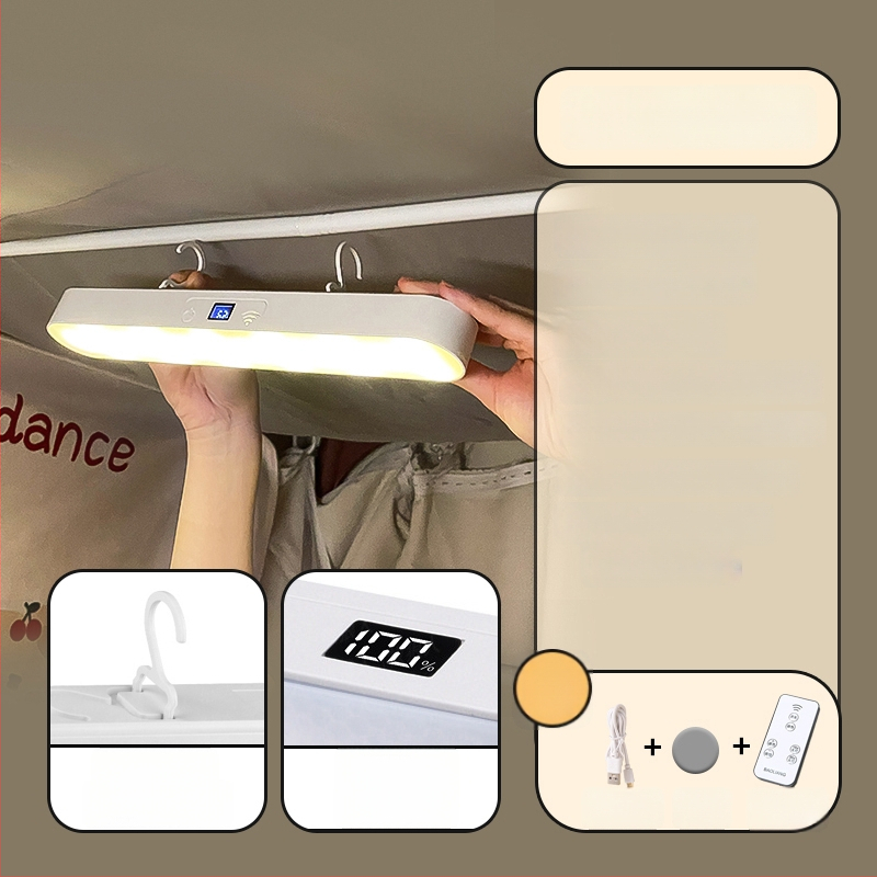 Naktinė lemputė šalia lovos su ABS gaubtu, balsinis valdymas, įmontuota baterija, įtampa iki 36V, CRI ≥95