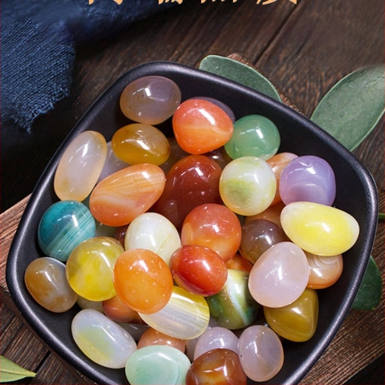 Χαλικά αχάτη για διακόσμηση ενυδρείου (Κρύσταλλος: αχάτης; Εμφάνιση: ωμός λίθος; Χρήση: διακόσμηση ενυδρείου)