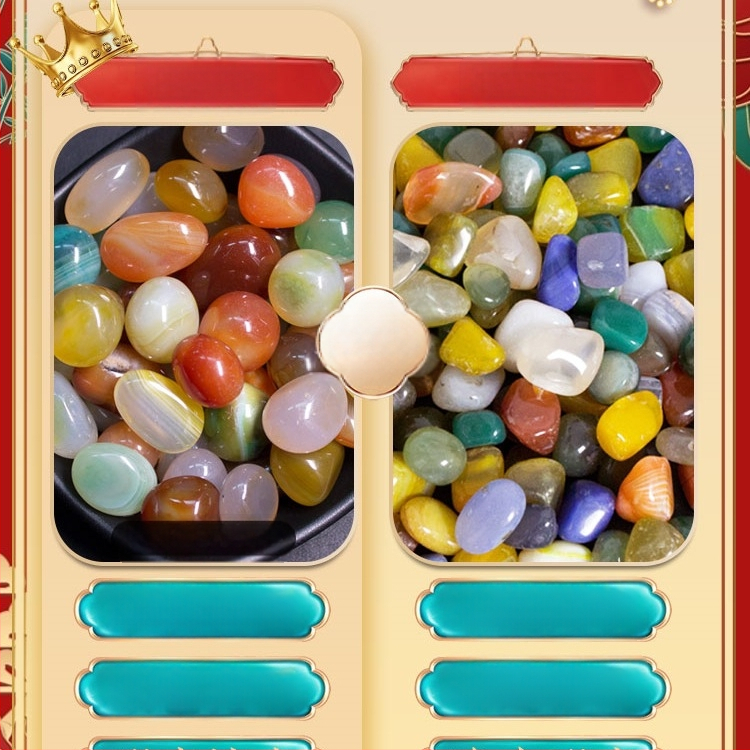 Χαλικά αχάτη για διακόσμηση ενυδρείου (Κρύσταλλος: αχάτης; Εμφάνιση: ωμός λίθος; Χρήση: διακόσμηση ενυδρείου)