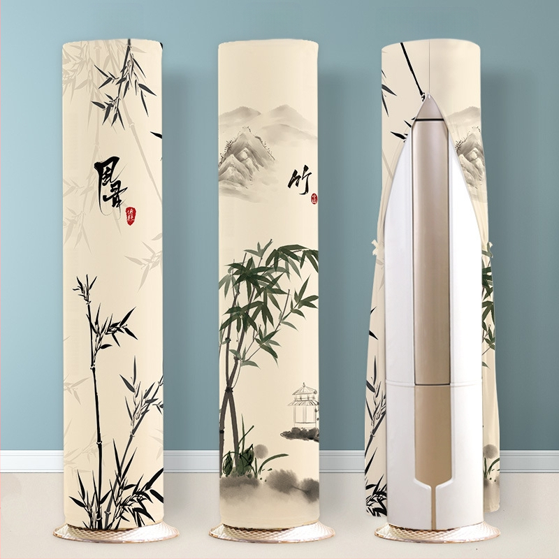 Vertikaalse kliimaseadme kate — täielik katvus, silindriline kapp, universaalne kõigile brändidele, kaasaegne minimalistlik stiil