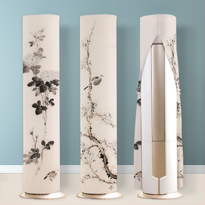 Vertikaalse kliimaseadme kate — täielik katvus, silindriline kapp, universaalne kõigile brändidele, kaasaegne minimalistlik stiil