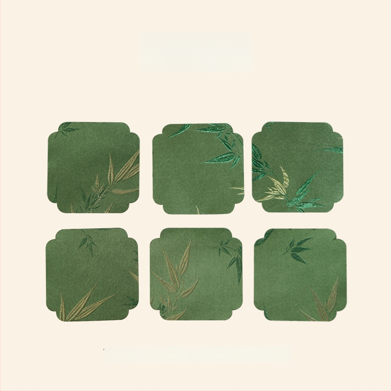 Dviejų pusių brokato arbatos kilimėlis – kvadratinės formos, atsparus aukštoms temperatūroms, rūmų stiliaus ir kinų stiliaus