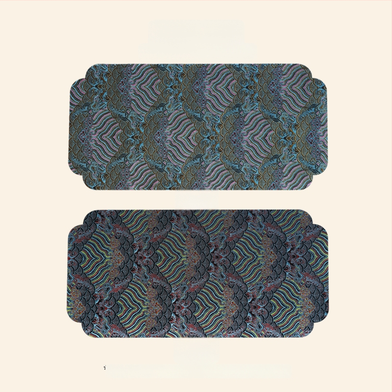 Dviejų pusių brokato arbatos kilimėlis – kvadratinės formos, atsparus aukštoms temperatūroms, rūmų stiliaus ir kinų stiliaus