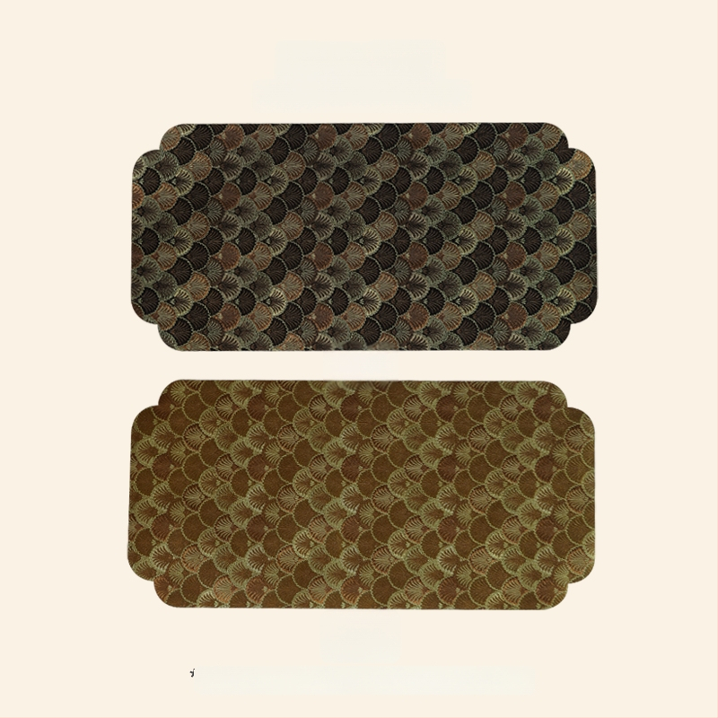 Dviejų pusių brokato arbatos kilimėlis – kvadratinės formos, atsparus aukštoms temperatūroms, rūmų stiliaus ir kinų stiliaus