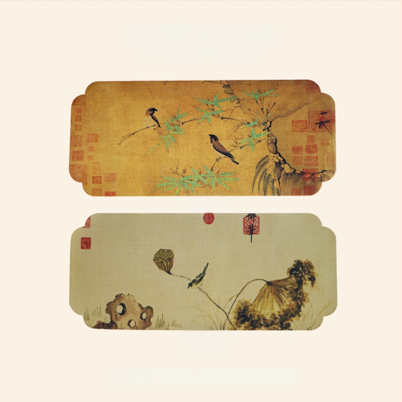 Dviejų pusių brokato arbatos kilimėlis – kvadratinės formos, atsparus aukštoms temperatūroms, rūmų stiliaus ir kinų stiliaus