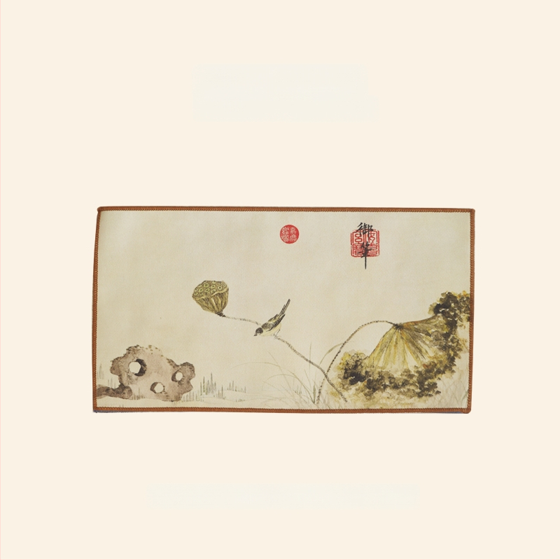 Dviejų pusių brokato arbatos kilimėlis – kvadratinės formos, atsparus aukštoms temperatūroms, rūmų stiliaus ir kinų stiliaus