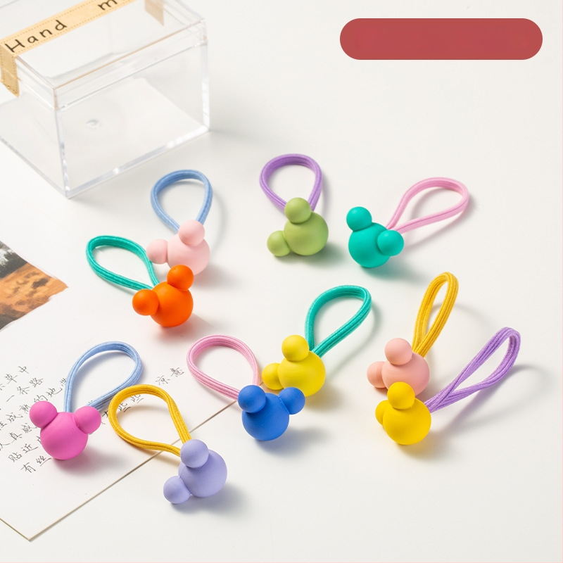 Bērnu augsti elastīgas matu gumijas, rokdarbiem, akrila materiāls, Princeses sērija, modeļi: Sirds/Kvadrāts/Lācis/Zvaigzne/Zaķis, iepakojumā 10 gab.