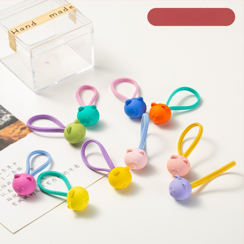 Bērnu augsti elastīgas matu gumijas, rokdarbiem, akrila materiāls, Princeses sērija, modeļi: Sirds/Kvadrāts/Lācis/Zvaigzne/Zaķis, iepakojumā 10 gab.