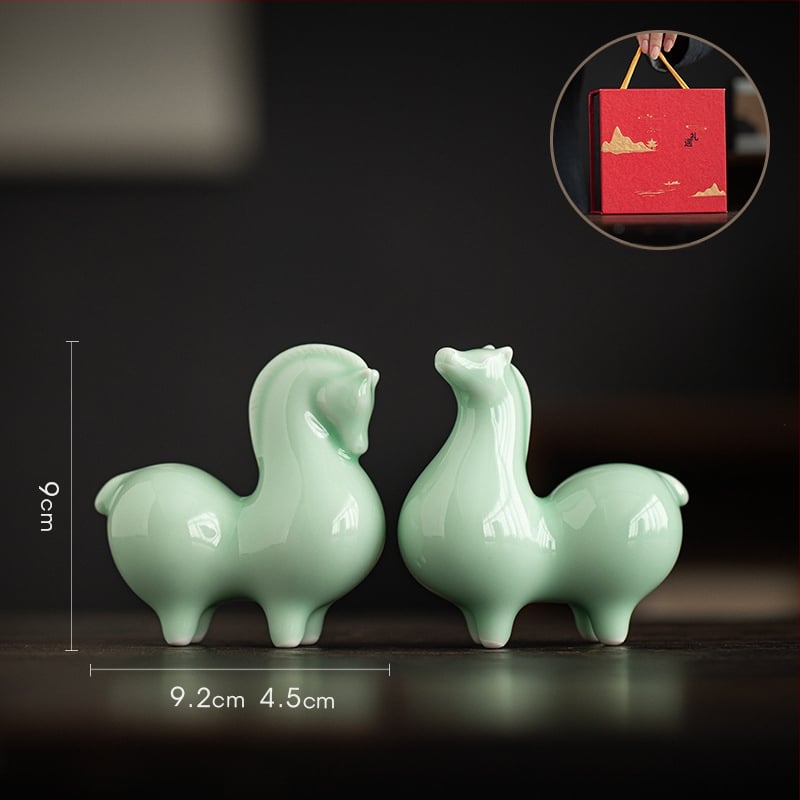 Κεραμικό διακοσμητικό άλογο Ταν για το σαλόνι – κινεζικό στυλ, ημιχειροποίητο, ιδανικό δώρο για επιχειρήσεις ή γενέθλια