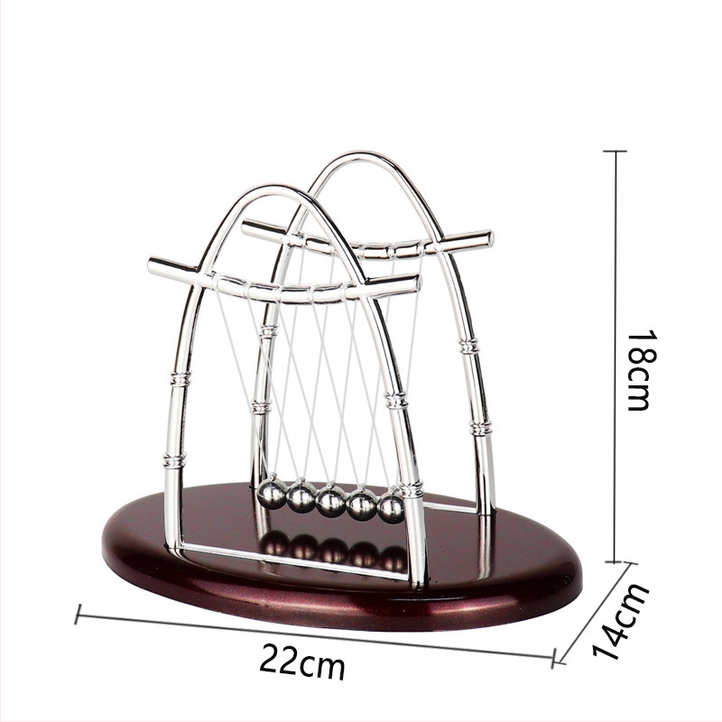 Njutono pendulio dekoras su magnetine levitacija — modernus minimalistinis dizainas, unikali prekė