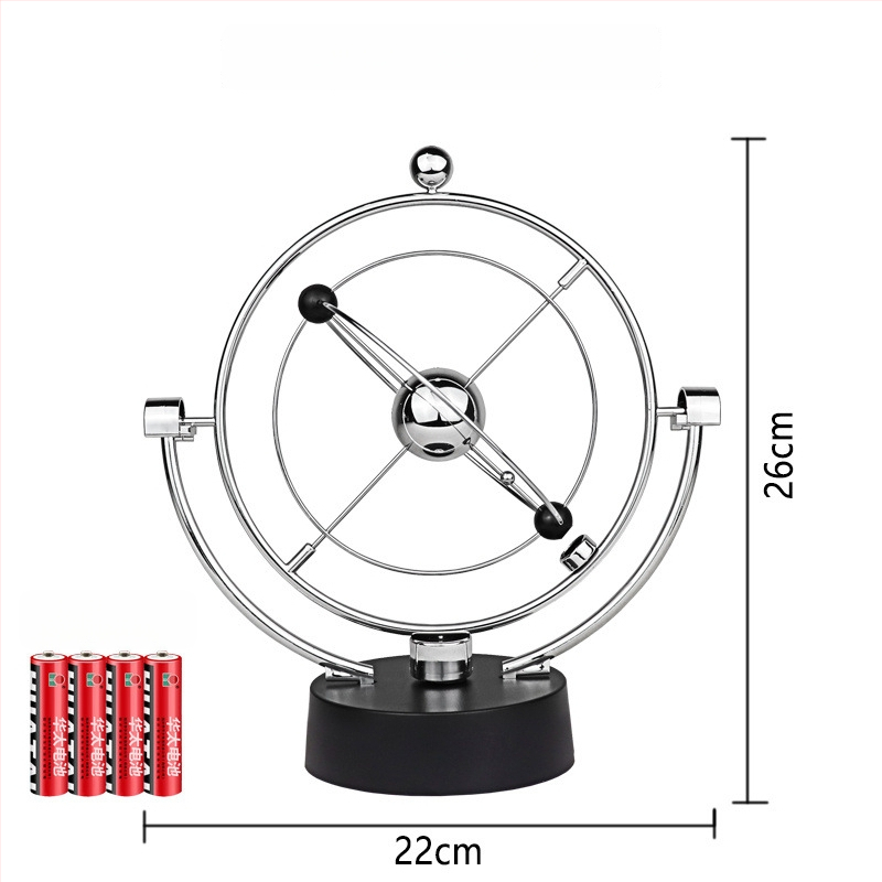 Njutono pendulio dekoras su magnetine levitacija — modernus minimalistinis dizainas, unikali prekė