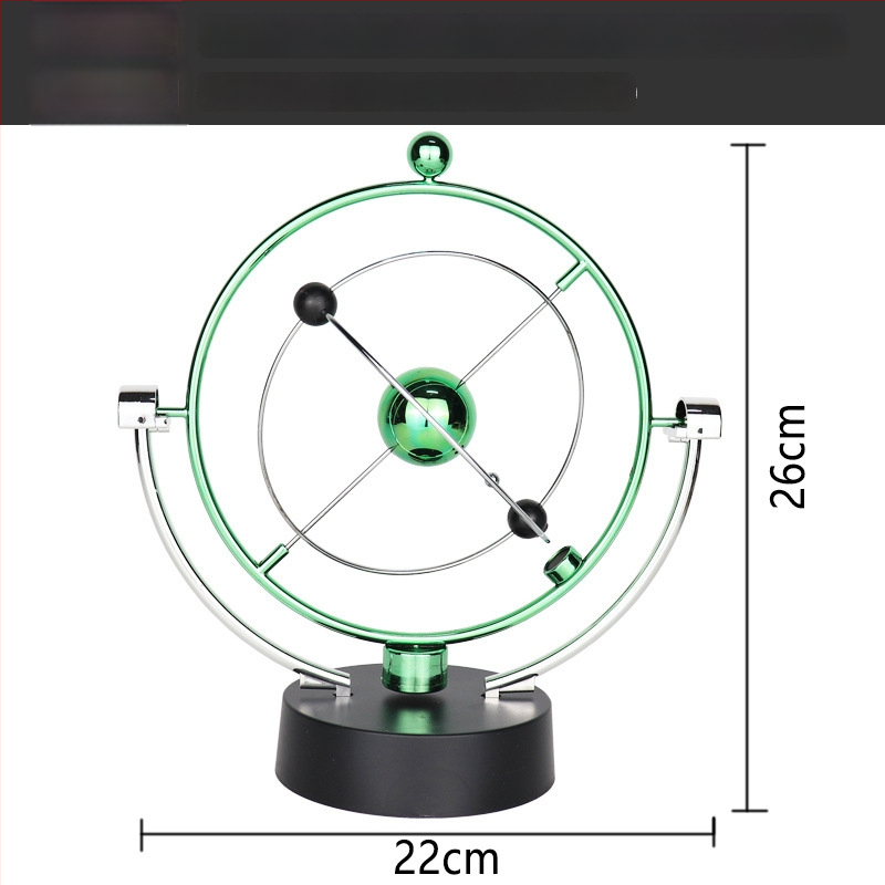 Njutono pendulio dekoras su magnetine levitacija — modernus minimalistinis dizainas, unikali prekė