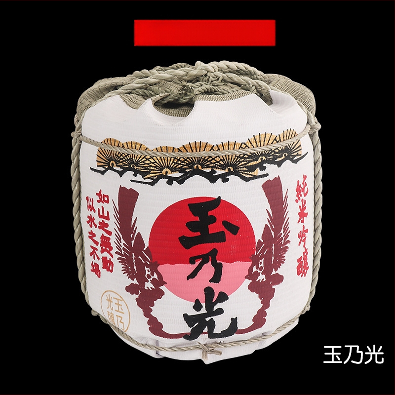 Japonų stiliaus dekoratyvinė vyno butelio rekvizitas sushi restoranams su krizantemų motyvu; medžiaga: šiaudai ir puta