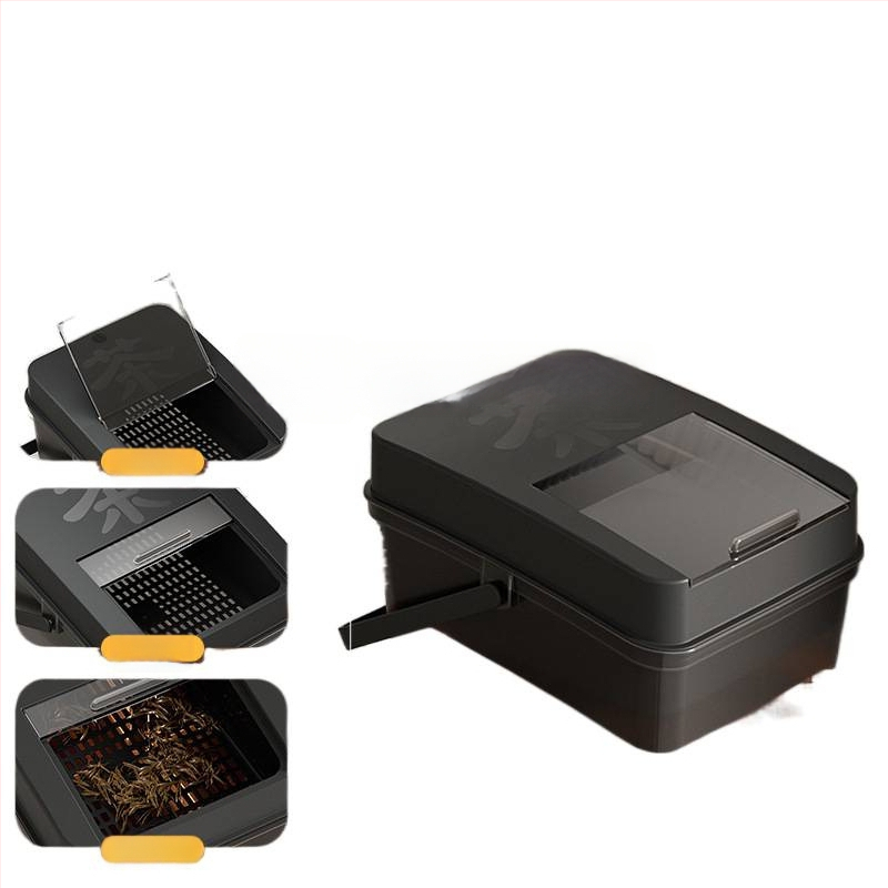 Κουβάς τσαγιού με αποστράγγιση και δίσκο υπολειμμάτων τσαγιού, ξύλινος, κινεζικού στυλ, εκτύπωση λογοτύπου, ποιότητα πρώτης κατηγορίας