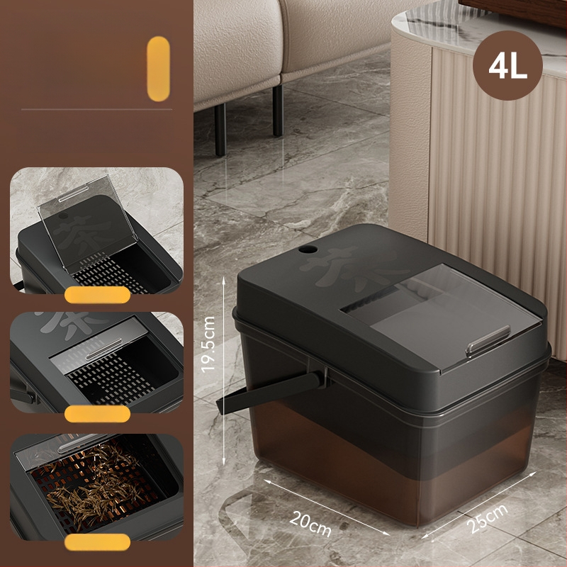 Κουβάς τσαγιού με αποστράγγιση και δίσκο υπολειμμάτων τσαγιού, ξύλινος, κινεζικού στυλ, εκτύπωση λογοτύπου, ποιότητα πρώτης κατηγορίας