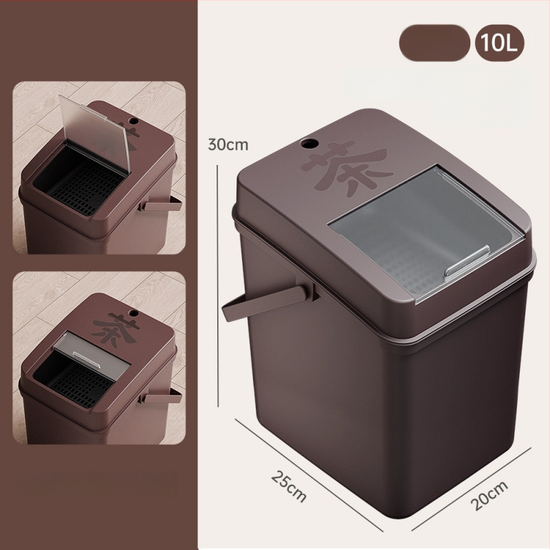 Κουβάς τσαγιού με αποστράγγιση και δίσκο υπολειμμάτων τσαγιού, ξύλινος, κινεζικού στυλ, εκτύπωση λογοτύπου, ποιότητα πρώτης κατηγορίας