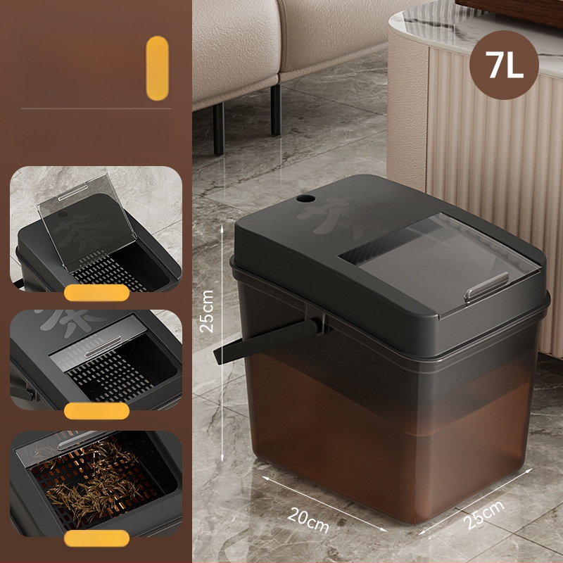 Κουβάς τσαγιού με αποστράγγιση και δίσκο υπολειμμάτων τσαγιού, ξύλινος, κινεζικού στυλ, εκτύπωση λογοτύπου, ποιότητα πρώτης κατηγορίας