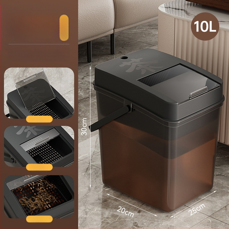 Κουβάς τσαγιού με αποστράγγιση και δίσκο υπολειμμάτων τσαγιού, ξύλινος, κινεζικού στυλ, εκτύπωση λογοτύπου, ποιότητα πρώτης κατηγορίας