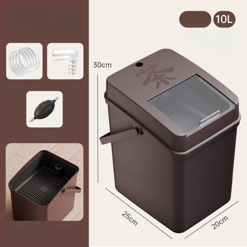 Κουβάς τσαγιού με αποστράγγιση και δίσκο υπολειμμάτων τσαγιού, ξύλινος, κινεζικού στυλ, εκτύπωση λογοτύπου, ποιότητα πρώτης κατηγορίας