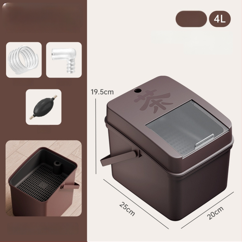 Κουβάς τσαγιού με αποστράγγιση και δίσκο υπολειμμάτων τσαγιού, ξύλινος, κινεζικού στυλ, εκτύπωση λογοτύπου, ποιότητα πρώτης κατηγορίας