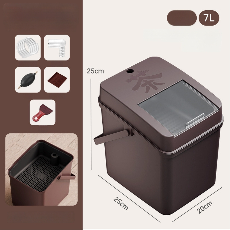 Κουβάς τσαγιού με αποστράγγιση και δίσκο υπολειμμάτων τσαγιού, ξύλινος, κινεζικού στυλ, εκτύπωση λογοτύπου, ποιότητα πρώτης κατηγορίας