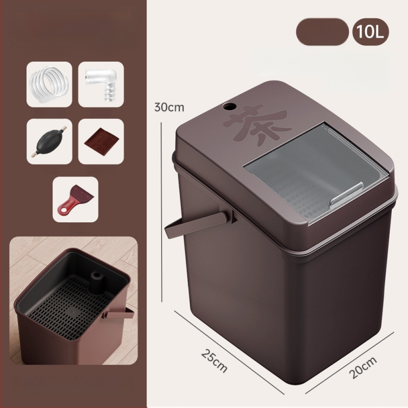 Κουβάς τσαγιού με αποστράγγιση και δίσκο υπολειμμάτων τσαγιού, ξύλινος, κινεζικού στυλ, εκτύπωση λογοτύπου, ποιότητα πρώτης κατηγορίας