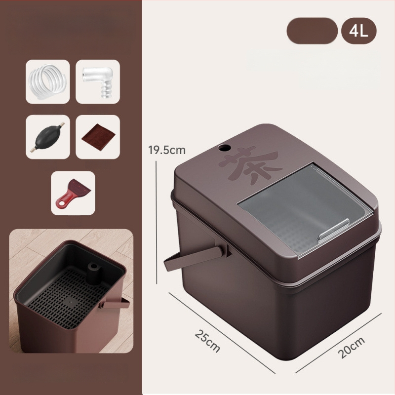 Κουβάς τσαγιού με αποστράγγιση και δίσκο υπολειμμάτων τσαγιού, ξύλινος, κινεζικού στυλ, εκτύπωση λογοτύπου, ποιότητα πρώτης κατηγορίας