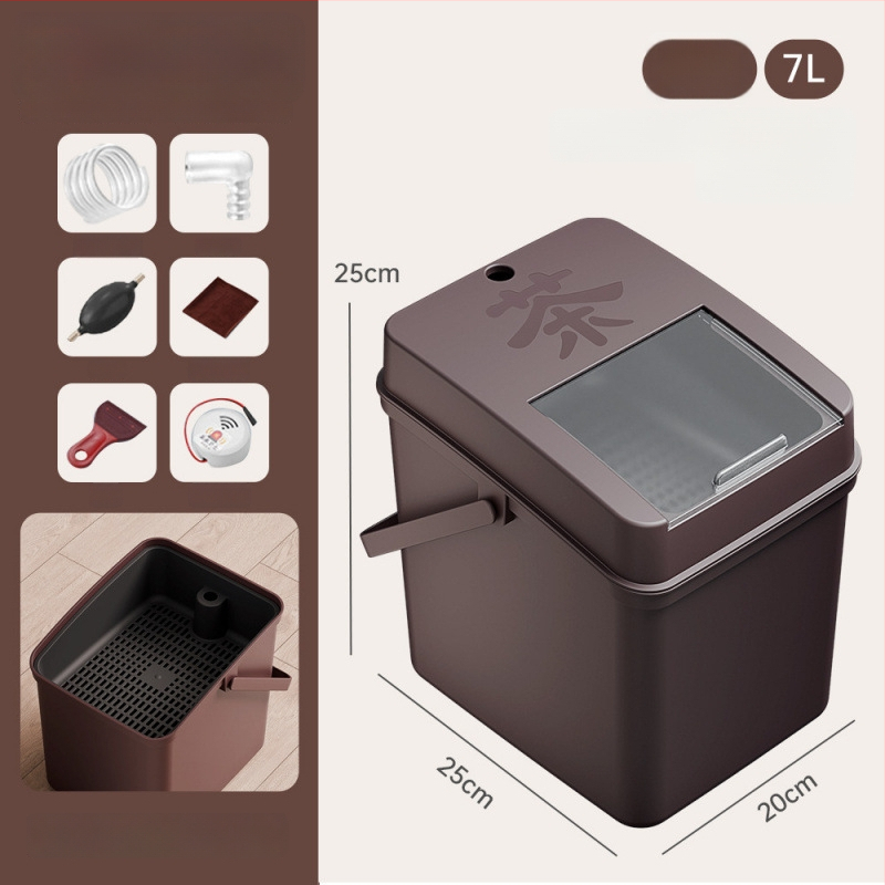 Κουβάς τσαγιού με αποστράγγιση και δίσκο υπολειμμάτων τσαγιού, ξύλινος, κινεζικού στυλ, εκτύπωση λογοτύπου, ποιότητα πρώτης κατηγορίας