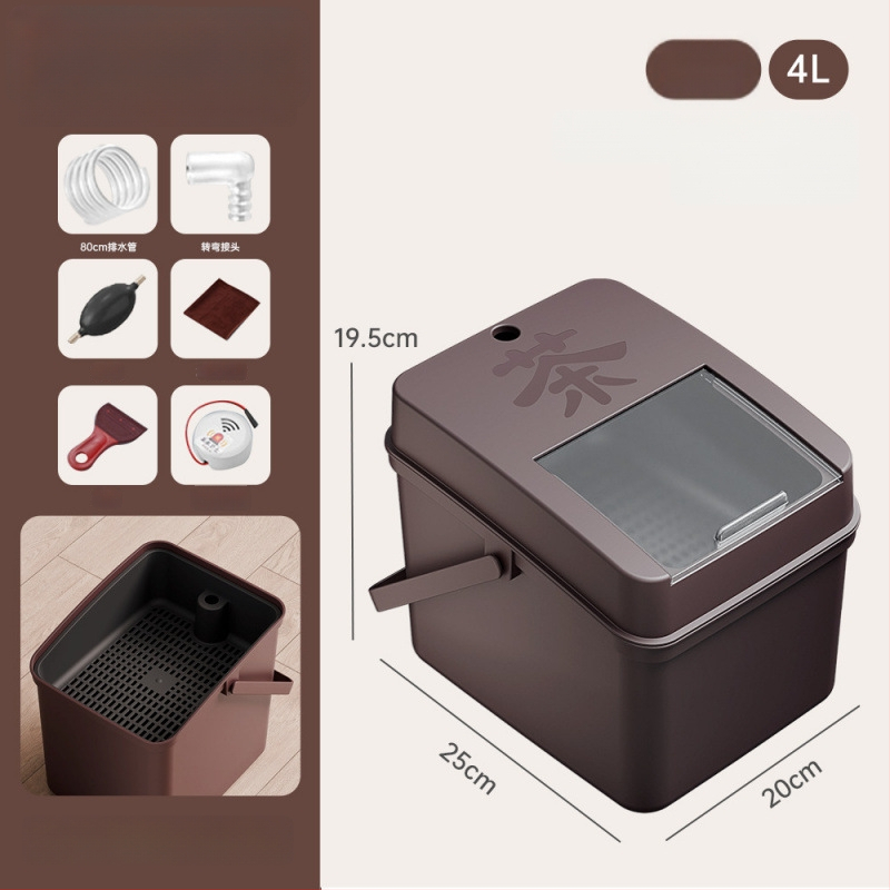 Κουβάς τσαγιού με αποστράγγιση και δίσκο υπολειμμάτων τσαγιού, ξύλινος, κινεζικού στυλ, εκτύπωση λογοτύπου, ποιότητα πρώτης κατηγορίας