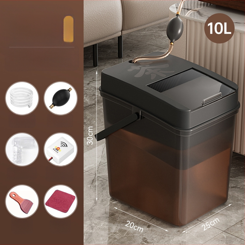 Κουβάς τσαγιού με αποστράγγιση και δίσκο υπολειμμάτων τσαγιού, ξύλινος, κινεζικού στυλ, εκτύπωση λογοτύπου, ποιότητα πρώτης κατηγορίας