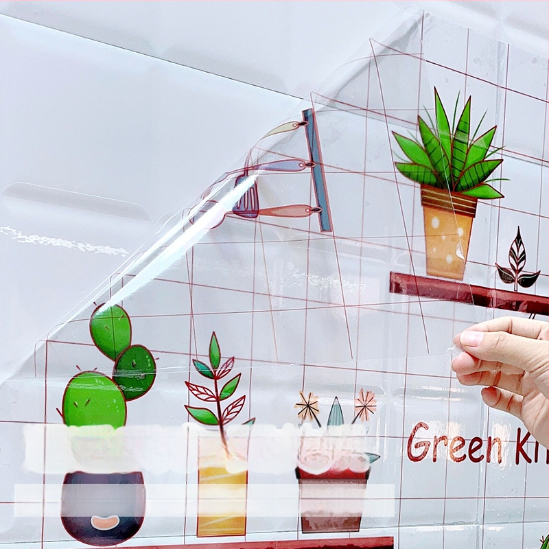 Кухненски стенен стикер против мазнини, хартия, карикатурен принт, 1 бр.