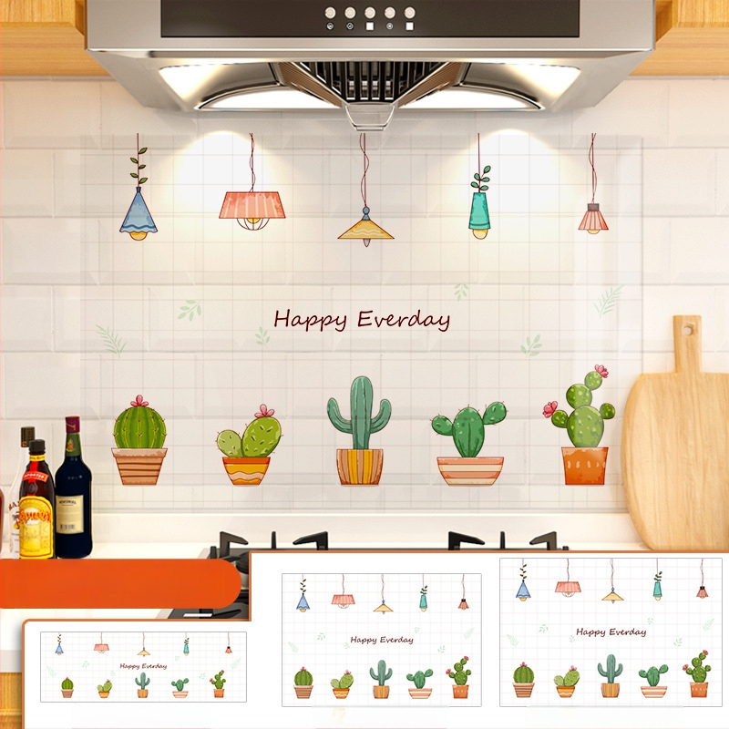 Кухненски стенен стикер против мазнини, хартия, карикатурен принт, 1 бр.