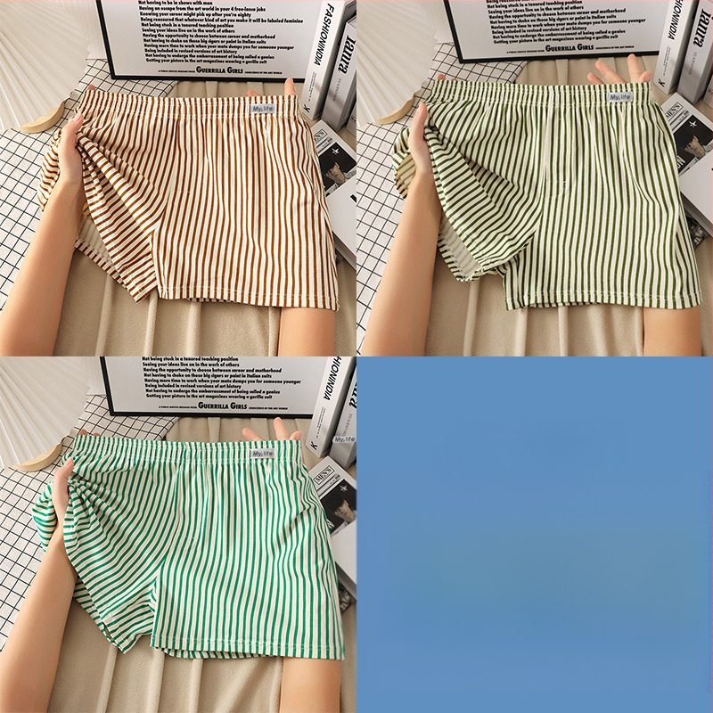 Мъжки памучни боксерки, свободен крой, модел райета/мрежа, основен плат 95-100% памук, средна талия