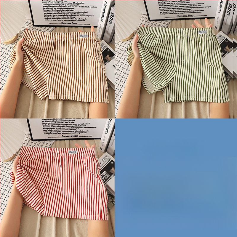 Мъжки памучни боксерки, свободен крой, модел райета/мрежа, основен плат 95-100% памук, средна талия