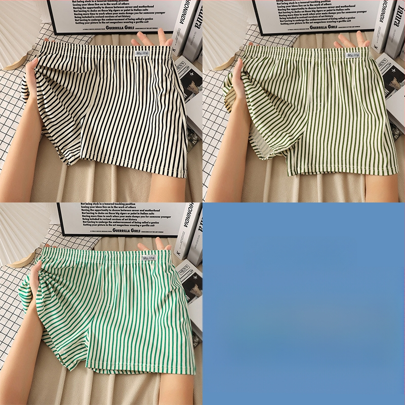 Мъжки памучни боксерки, свободен крой, модел райета/мрежа, основен плат 95-100% памук, средна талия