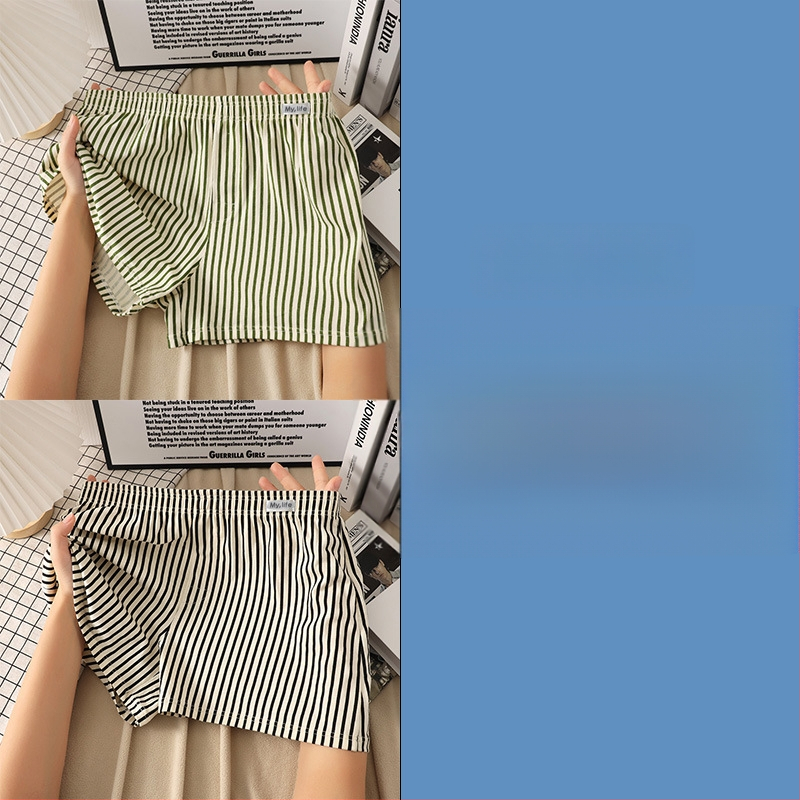 Мъжки памучни боксерки, свободен крой, модел райета/мрежа, основен плат 95-100% памук, средна талия