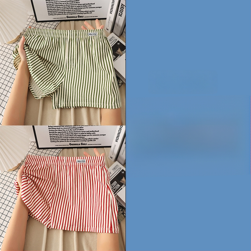 Мъжки памучни боксерки, свободен крой, модел райета/мрежа, основен плат 95-100% памук, средна талия