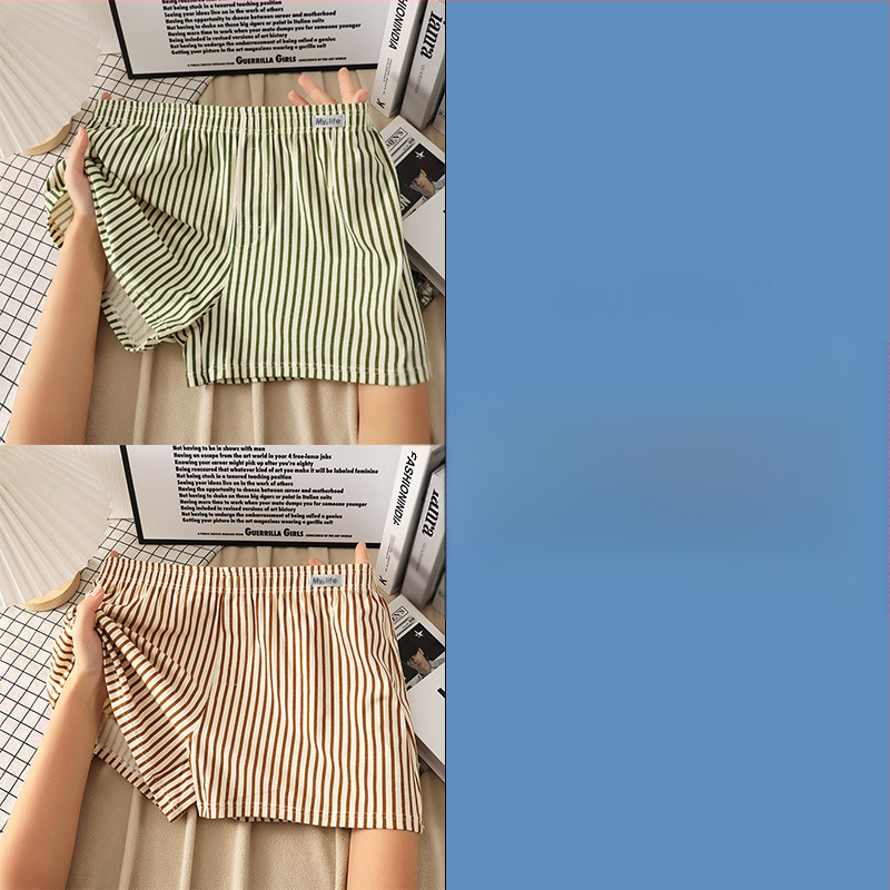 Мъжки памучни боксерки, свободен крой, модел райета/мрежа, основен плат 95-100% памук, средна талия