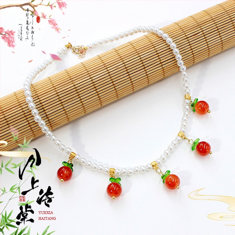 Vaikų ausų klipsų rinkinys - senovinis stilius, rankų darbo stiklo detalės su vaisių ir lapų motyvais