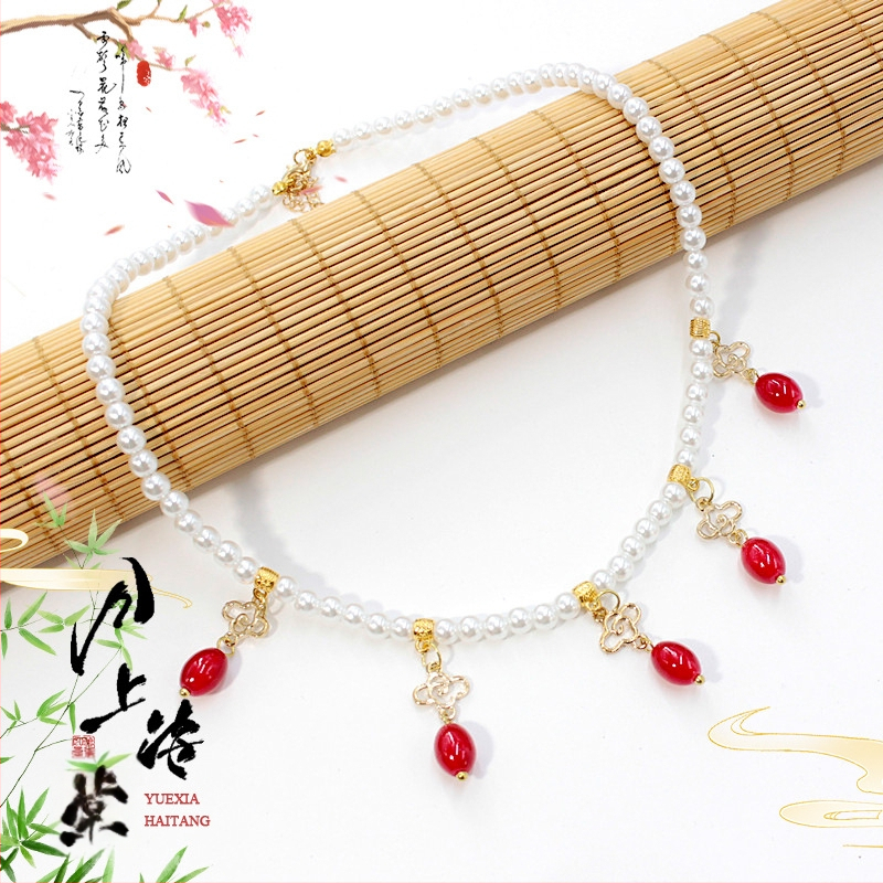 Vaikų ausų klipsų rinkinys - senovinis stilius, rankų darbo stiklo detalės su vaisių ir lapų motyvais