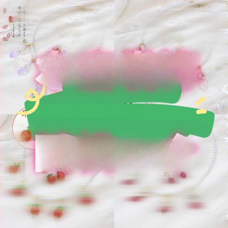 Vaikų ausų klipsų rinkinys - senovinis stilius, rankų darbo stiklo detalės su vaisių ir lapų motyvais