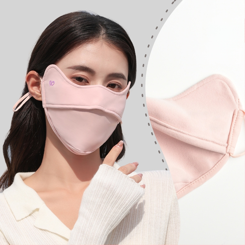 Vasaros veido kaukė su UV apsauga UPF50, nailonas-spandekso medžiaga, ausų kilpelės, monochrominis dizainas