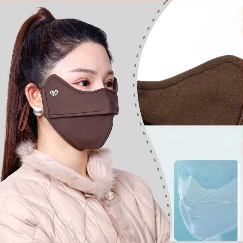 Vasaros veido kaukė su UV apsauga UPF50, nailonas-spandekso medžiaga, ausų kilpelės, monochrominis dizainas