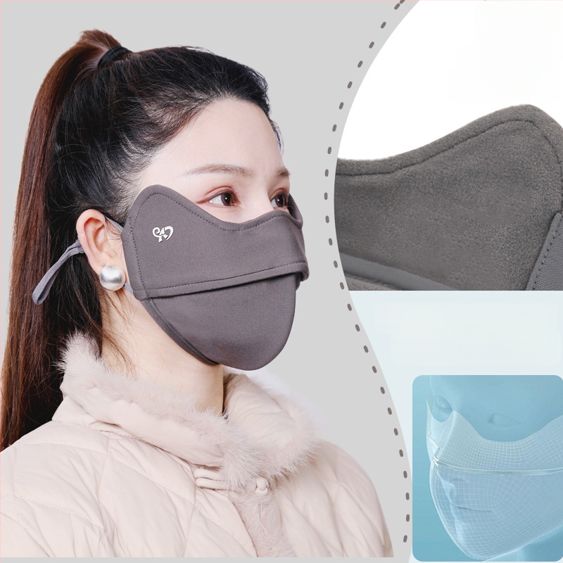 Vasaros veido kaukė su UV apsauga UPF50, nailonas-spandekso medžiaga, ausų kilpelės, monochrominis dizainas