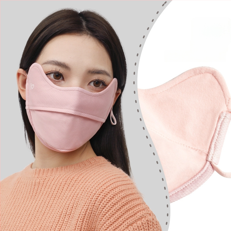 Vasaros veido kaukė su UV apsauga UPF50, nailonas-spandekso medžiaga, ausų kilpelės, monochrominis dizainas