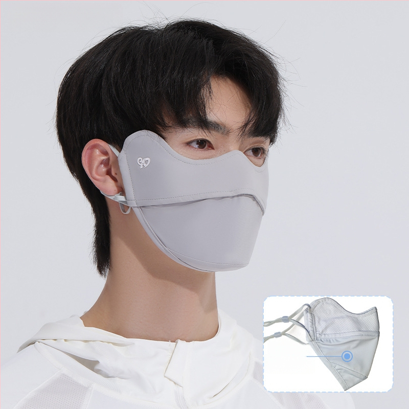 Vasaros veido kaukė su UV apsauga UPF50, nailonas-spandekso medžiaga, ausų kilpelės, monochrominis dizainas