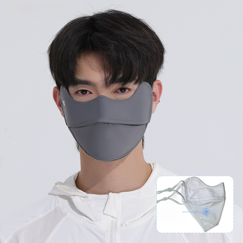 Vasaros veido kaukė su UV apsauga UPF50, nailonas-spandekso medžiaga, ausų kilpelės, monochrominis dizainas