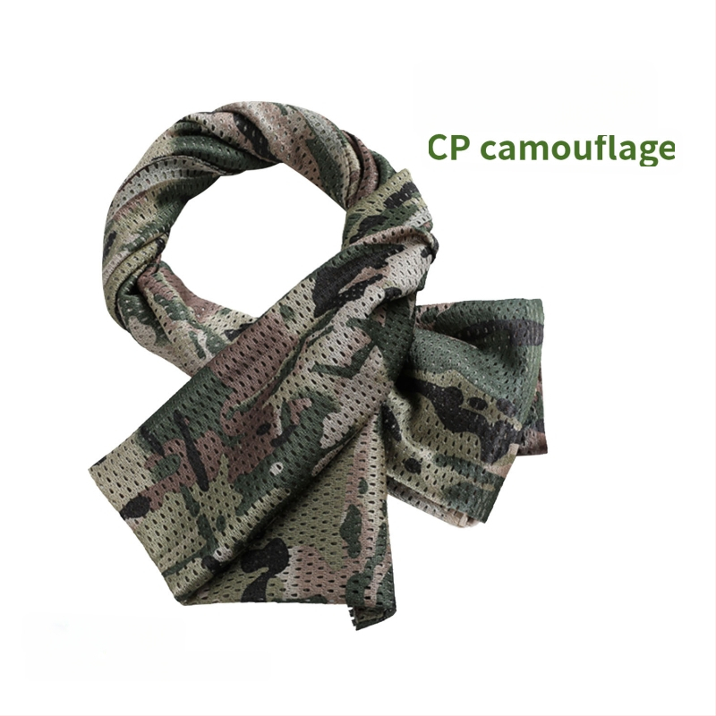 Kamuflāžas tīkla galvas šalle – vēja izturīga, saules aizsardzība; āra sportam, pieaugušajiem, unisex, pārgājieni un riteņbraukšana
