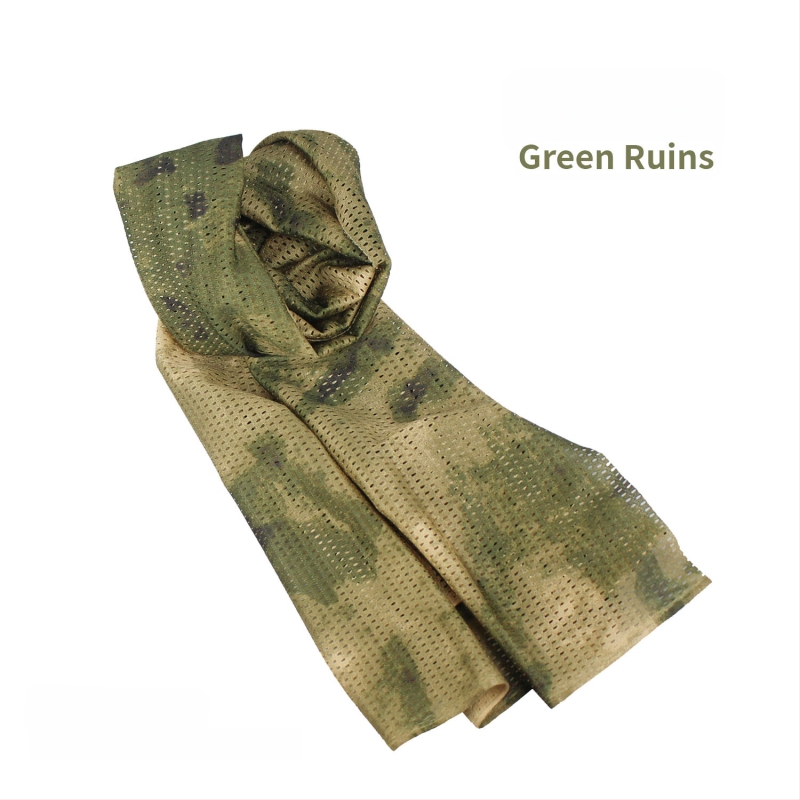 Kamuflāžas tīkla galvas šalle – vēja izturīga, saules aizsardzība; āra sportam, pieaugušajiem, unisex, pārgājieni un riteņbraukšana